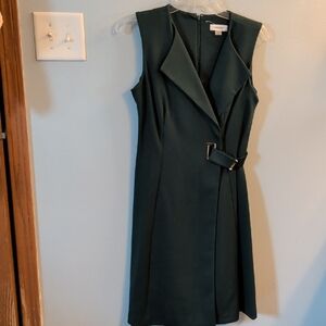 Calvin Klein Teal Belted Midi Dress